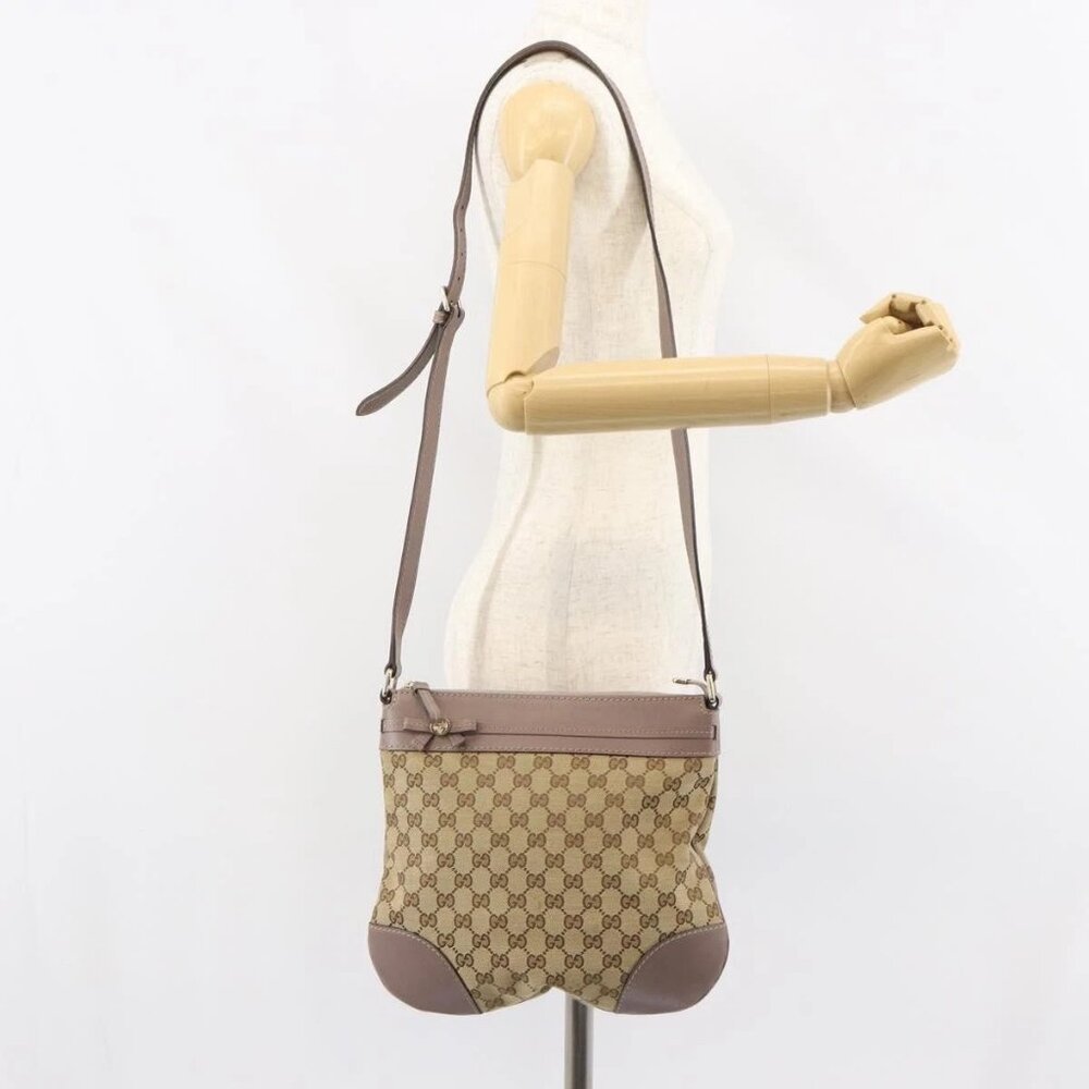 GUCCI GG Canvas Web Sherry Line Mayfair Bag Beige Gold 257065 Auth 158808 - Picture 14 of 16
